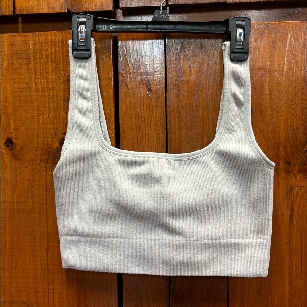 DSG (Dick’s Sporting Goods) Sports Bra, worn twice Gray ribbed tank top like bra
